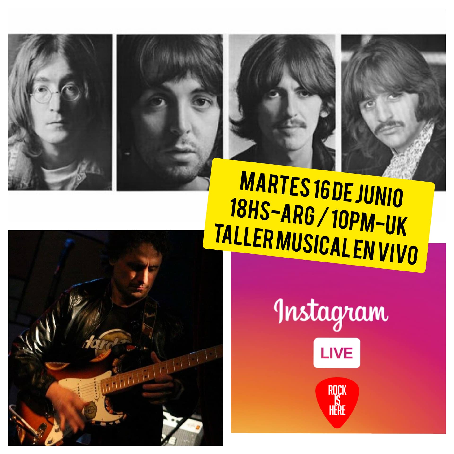 CICLO CHARLAS EN VIVO ROCK IS HERE EN INSTAGRAM: PRIMER TALLER MUSICAL